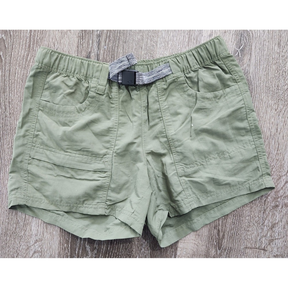 The North Face Womens XS Green Hiking Shorts Belted Elastic Waist Utility Trail